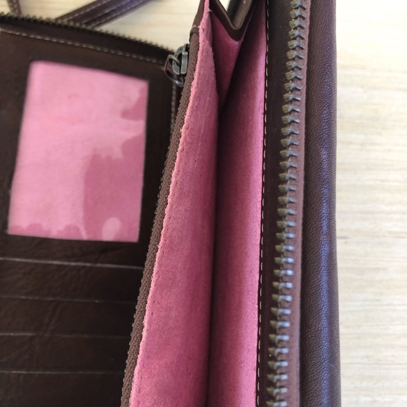 Leather purse / clutch / crossbody bag. Brown. - Picture 8 of 15